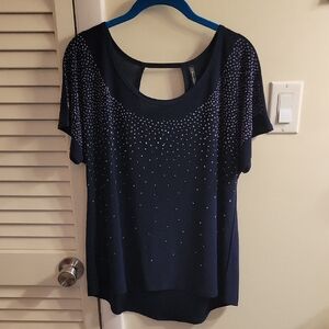 Elegant Navy Blue Women's Top